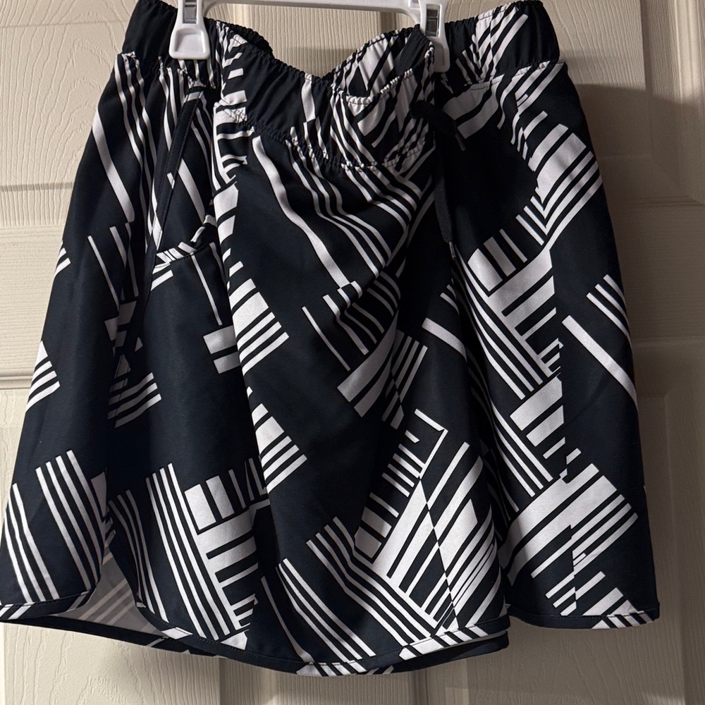 Slazenger Black and White Striped Skater Skirt